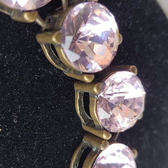 Vintage Sherry Renae Shiny Plunder 24 large pink rhinestones necklace & bracelet - Picture 9 of 15